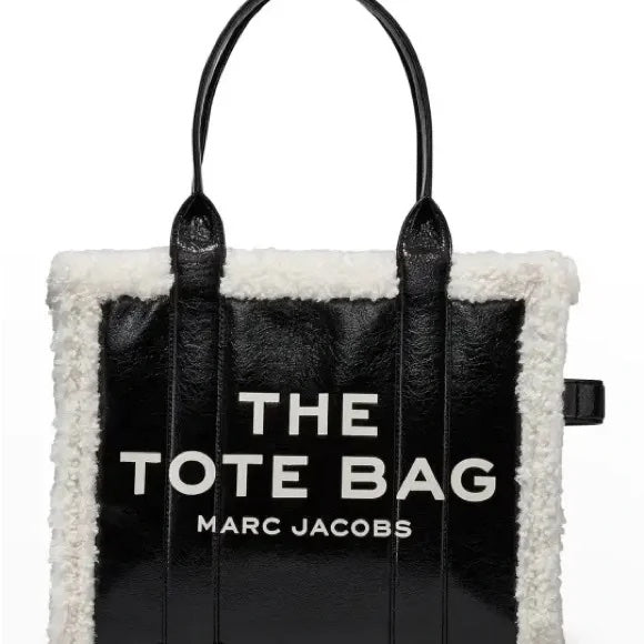 MARC JACOBS THE CRINKLE MEDIUM LEATHER TOTE BAG
