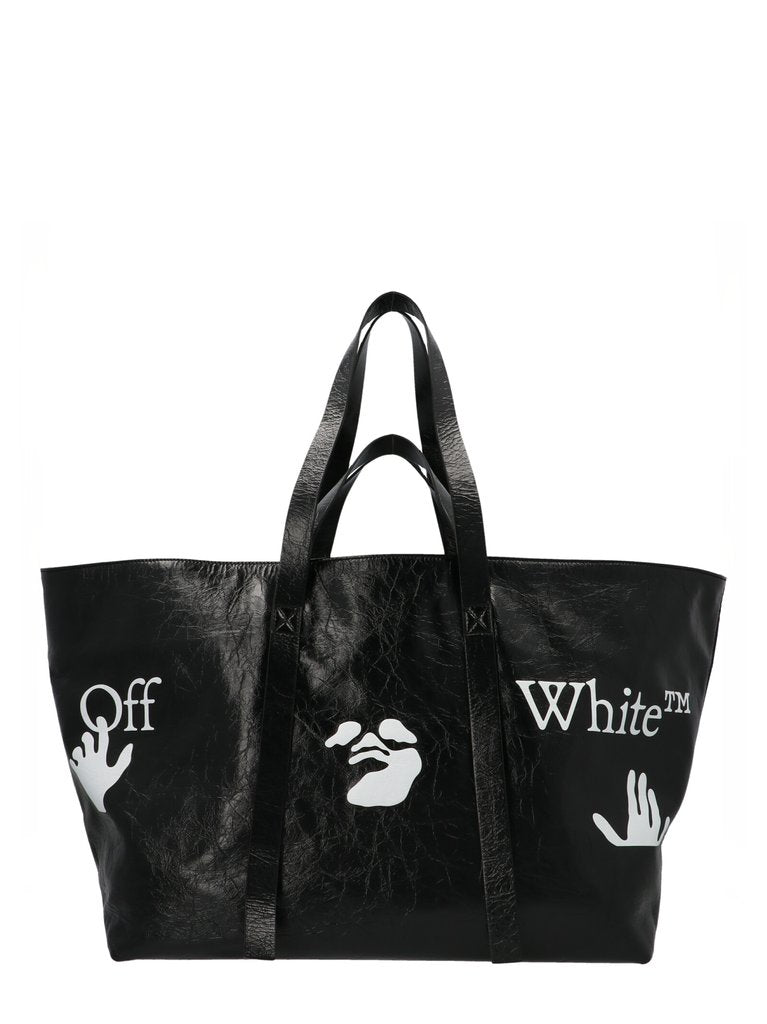 OFF WHITE COMMERCIAL LOGO TOTE BAG