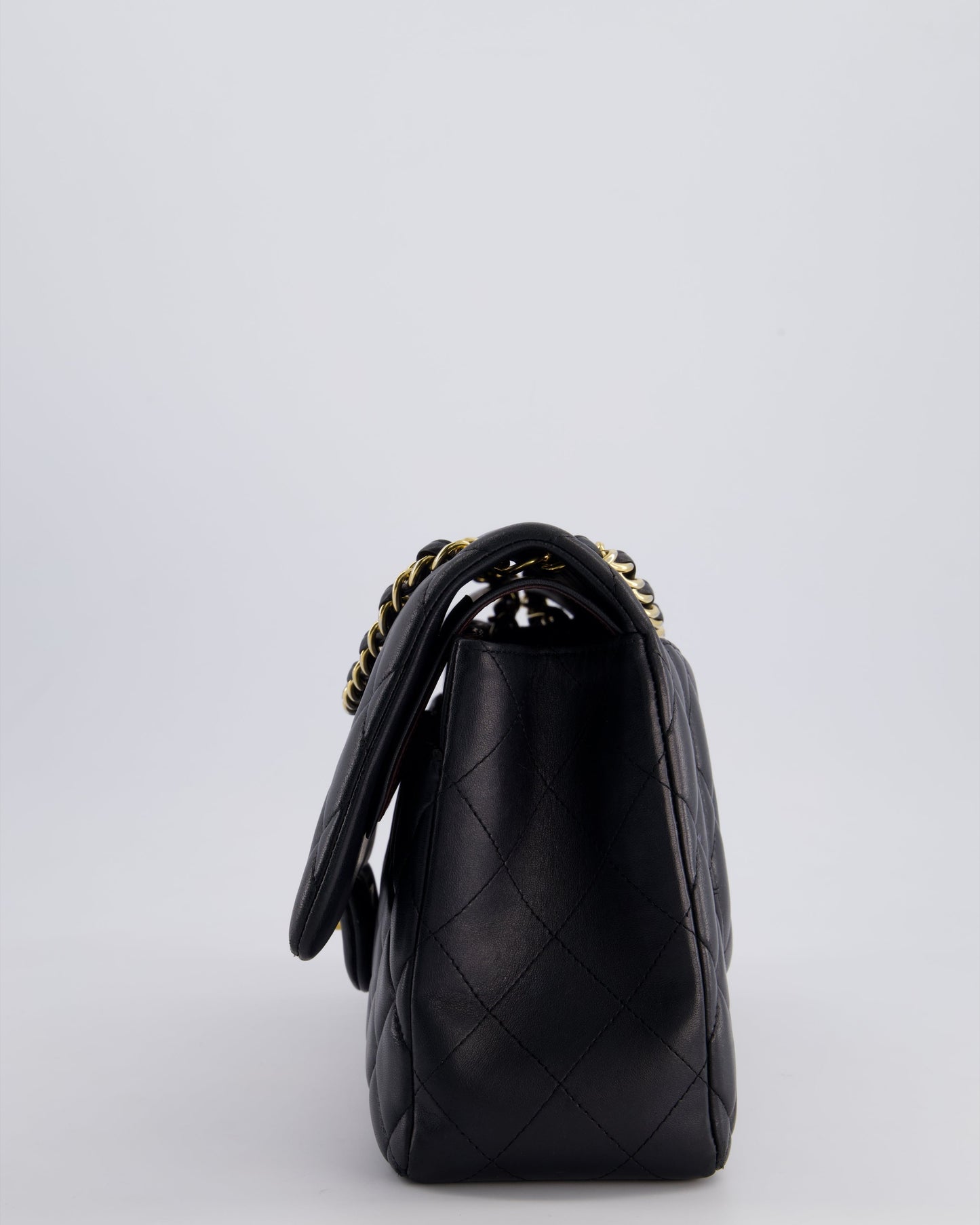 *FIRE PRICE* Chanel Black Jumbo Classic Double Flap Bag in Lambskin Leather with Gold Hardware