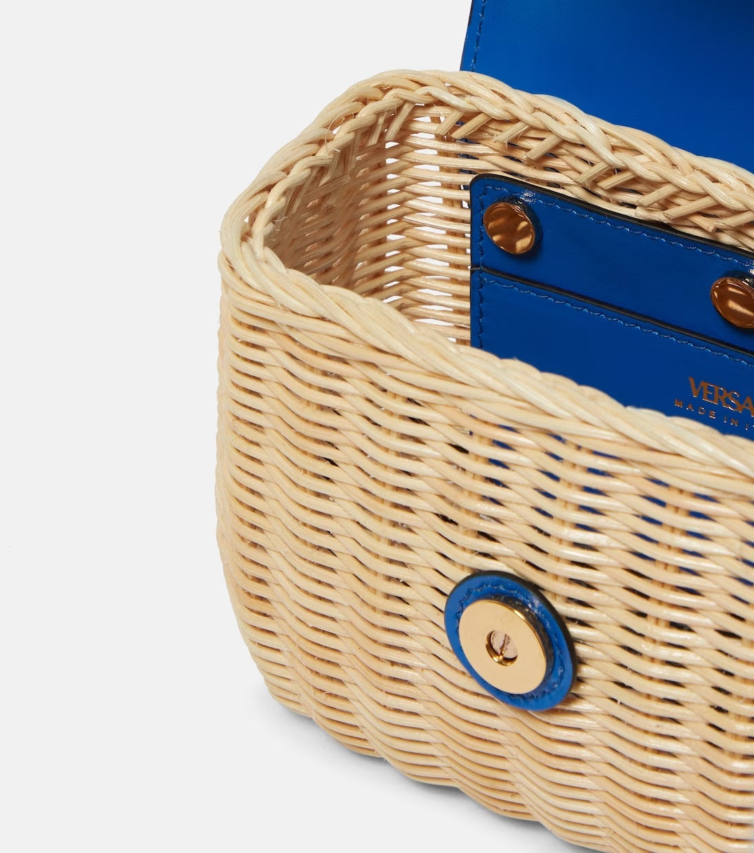 VERSACE LA MEDUSA RAFFIA MINI TOTE BAG