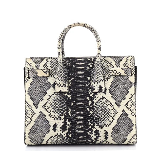SAINT LAURENT PYTHON EMBOSSED SMALL SAC DE JOUR TOTE BAG
