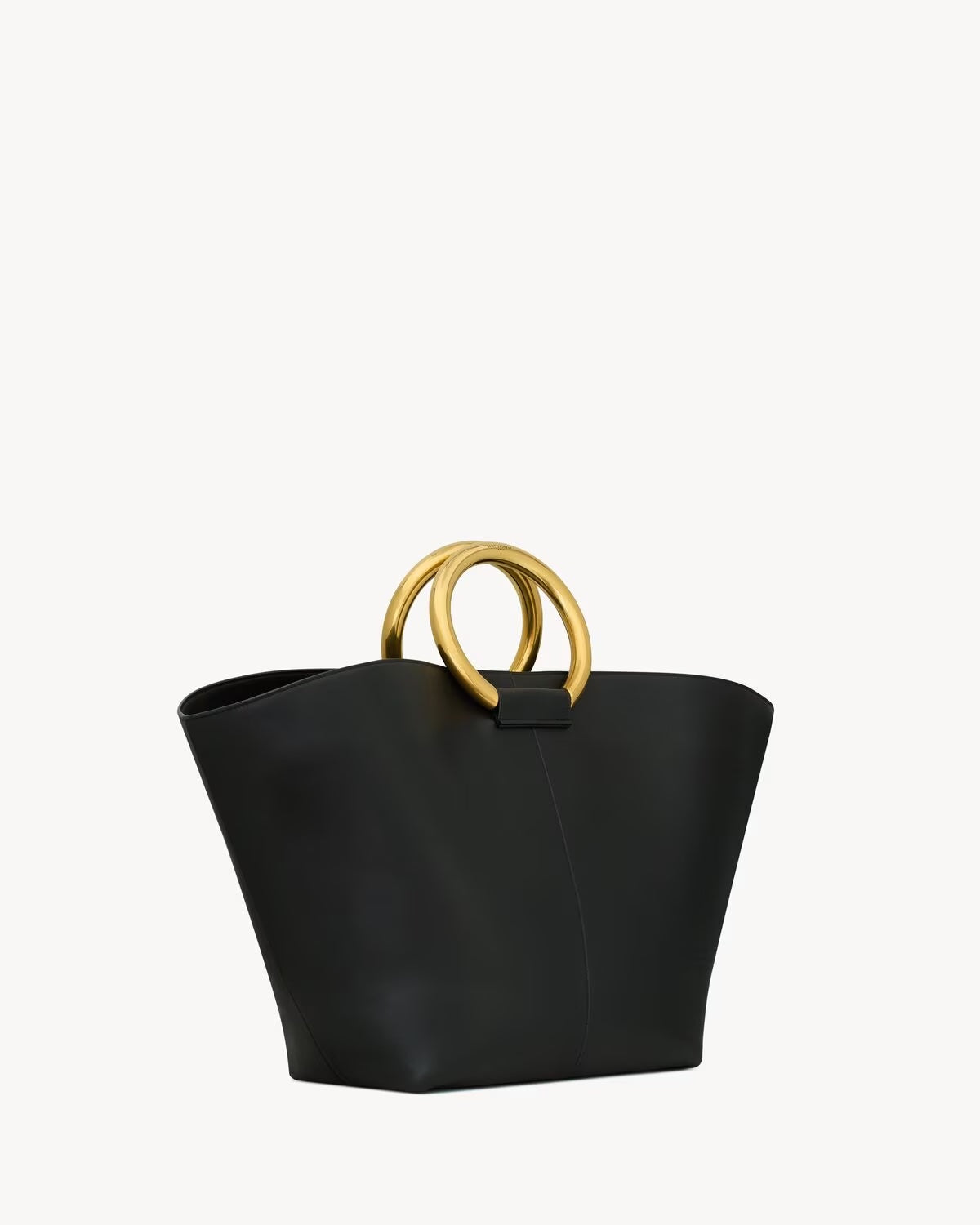 YSL SMOOTH CALFSKIN LEATHER MAXI TRAPEZOID TOTE BAG