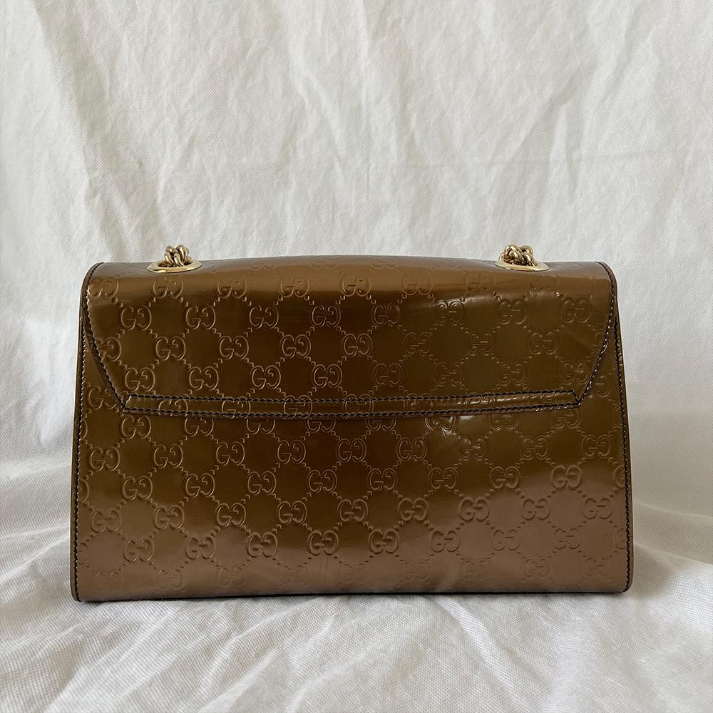 Gucci Emily Bronze Patent Leather Medium Bag