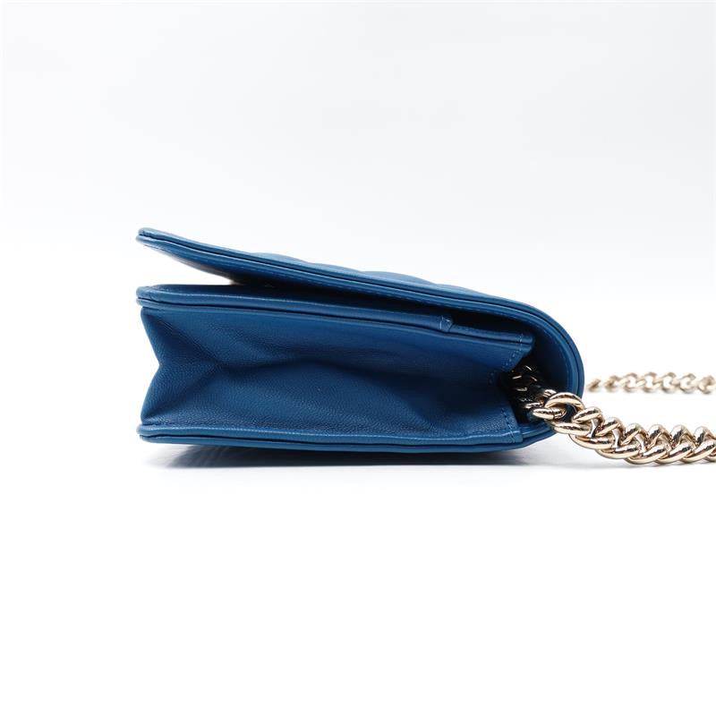 Chanel Blue Lambskin Quilted Shoulder Bag Medium
