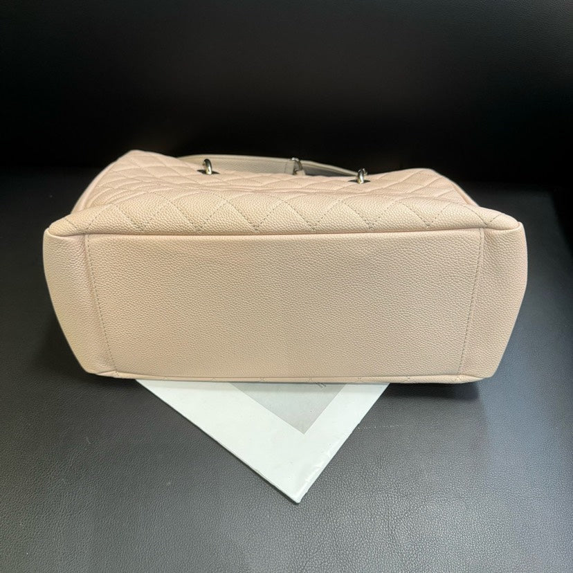 Chanel GST Caviar Beige Quilted Leather Tote Bag 36x24.5x15cm