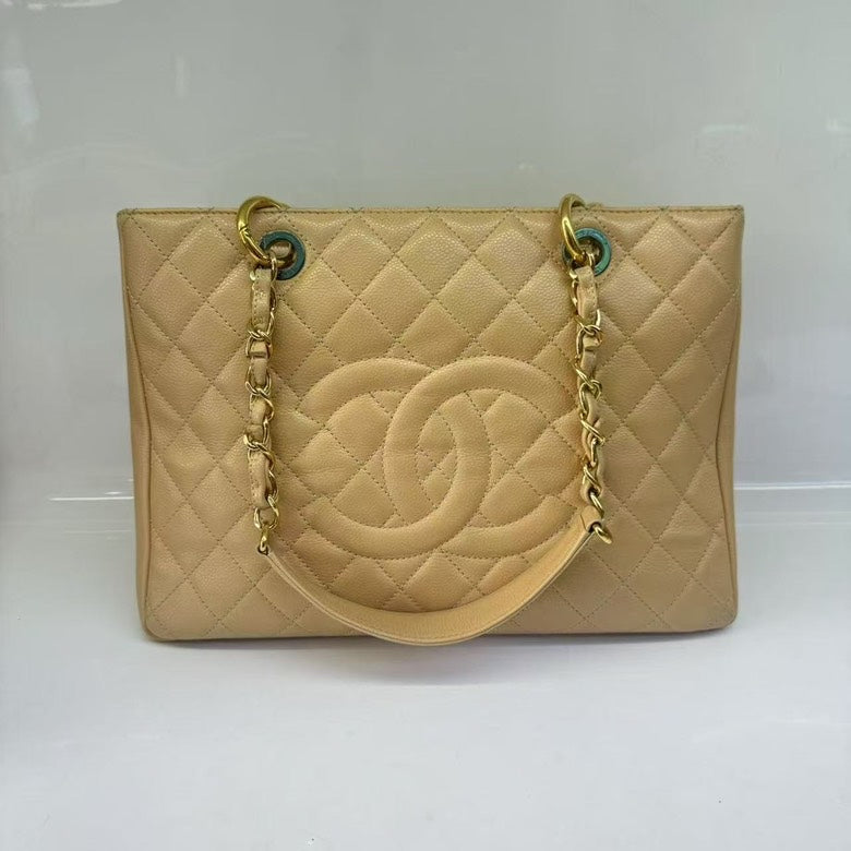 Chanel Preloved Bag HY Leather Beige Tote
