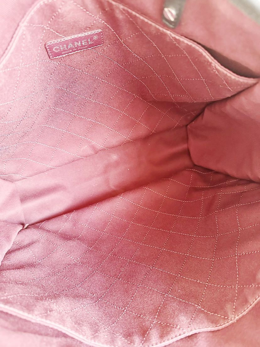 Preloved Chanel Canvas Tote Bag Black and White