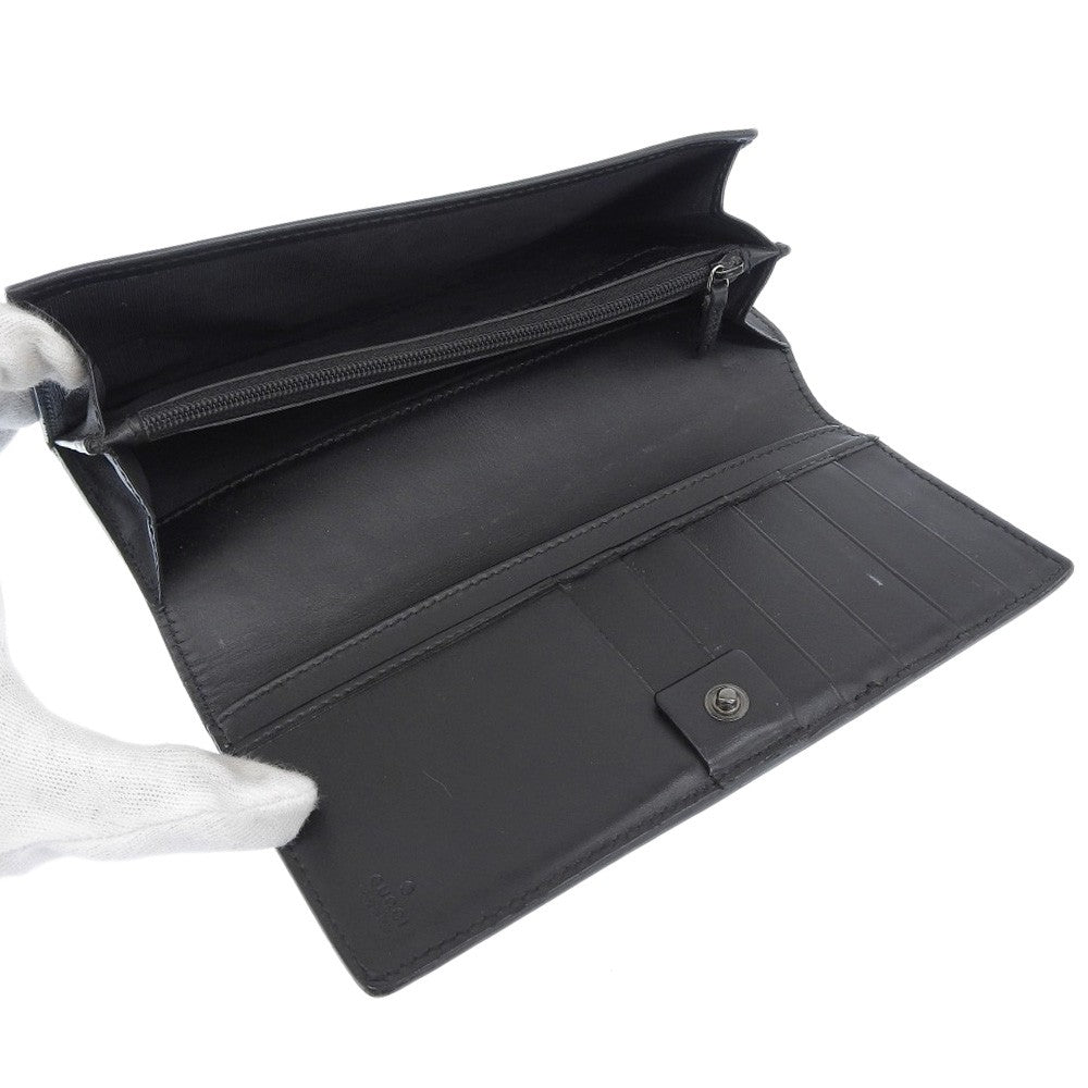 Gucci Guccissima Wallet Motif Gg Black Leather Wallets Accessory