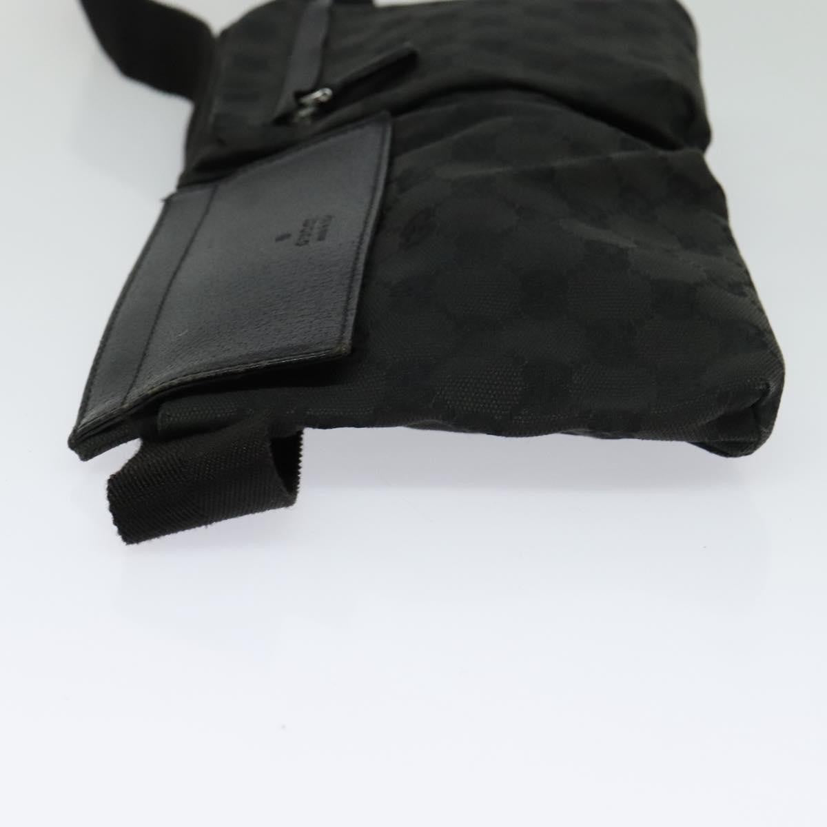 Gucci Vintage Double Belt Bag Gg Canvas With Leather Black Canvas Bag