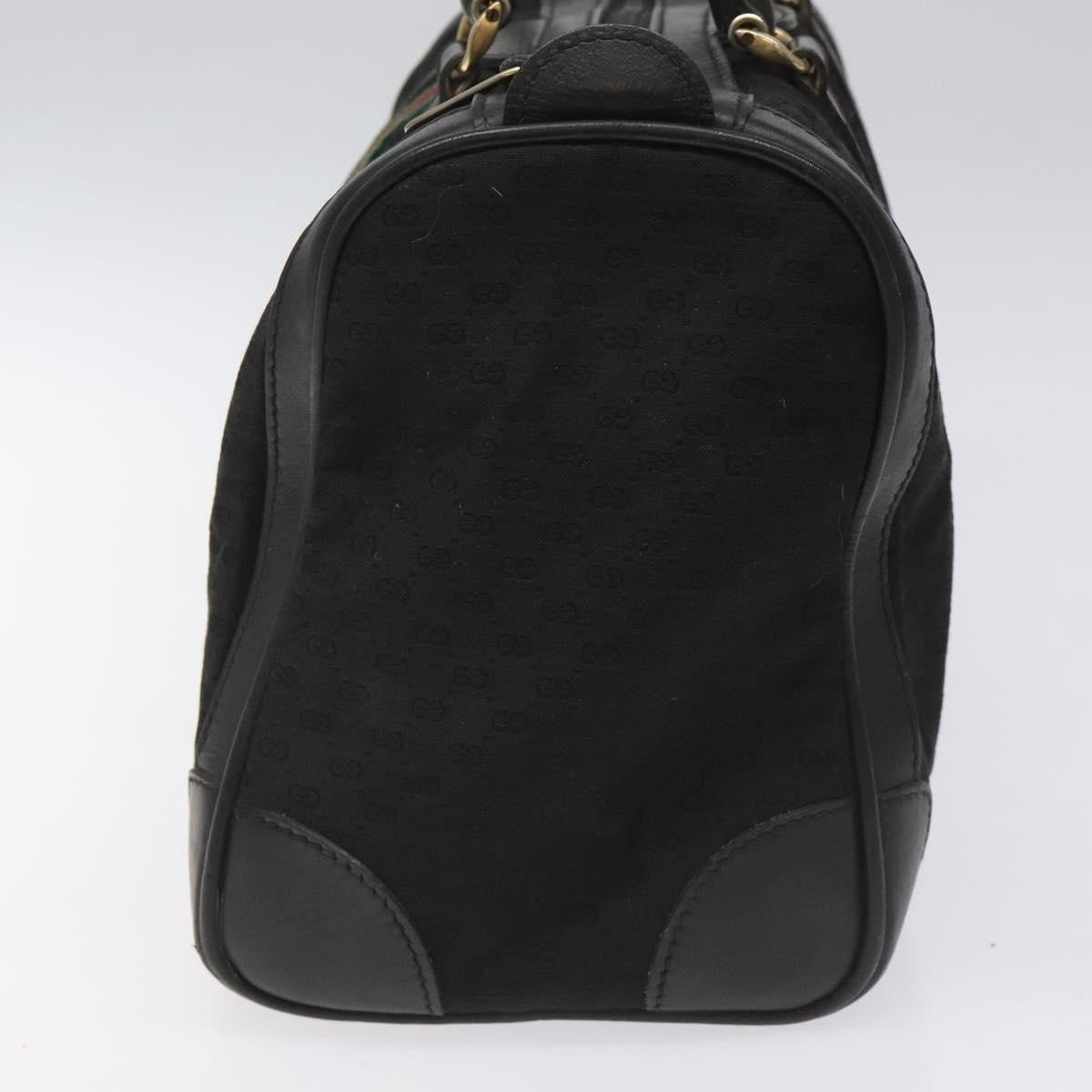 Gucci Vintage Web Boston Bag Gg Canvas Black Canvas Handbag