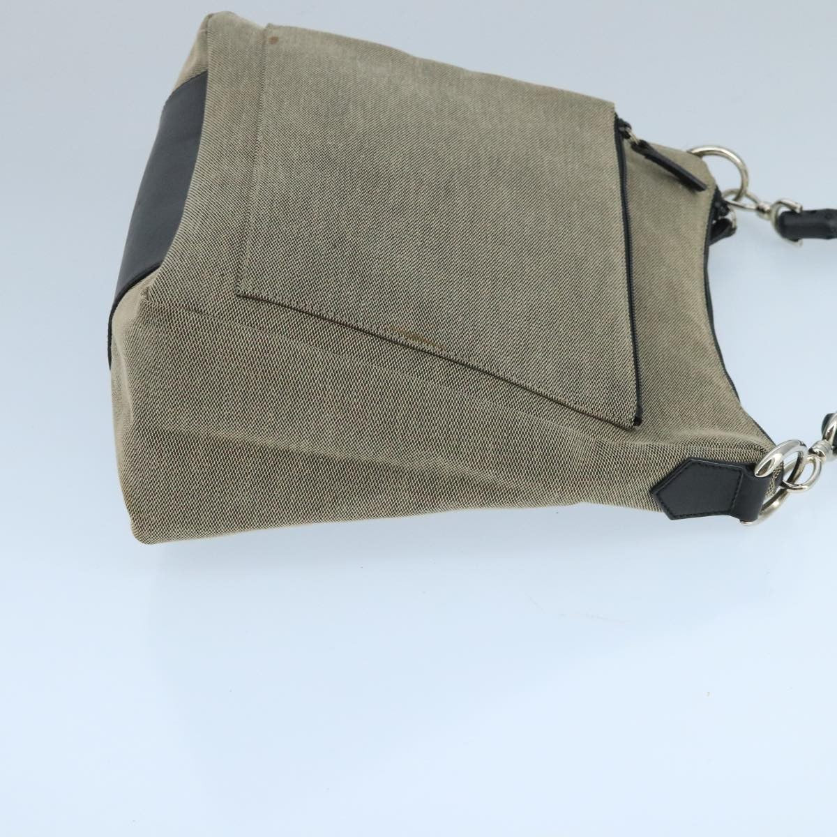 Gucci Vintage Bamboo Handle Tote Canvas Beige Canvas Shoulder Bag Bag