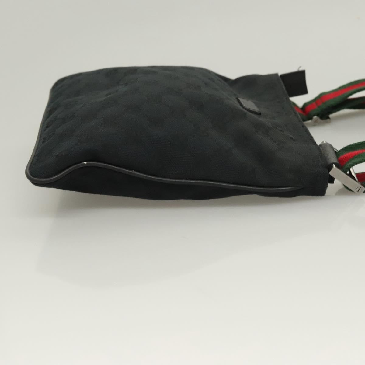 Gucci Web Strap Zip Messenger Bag Gg Canvas Black Canvas Shoulder Bag Bag