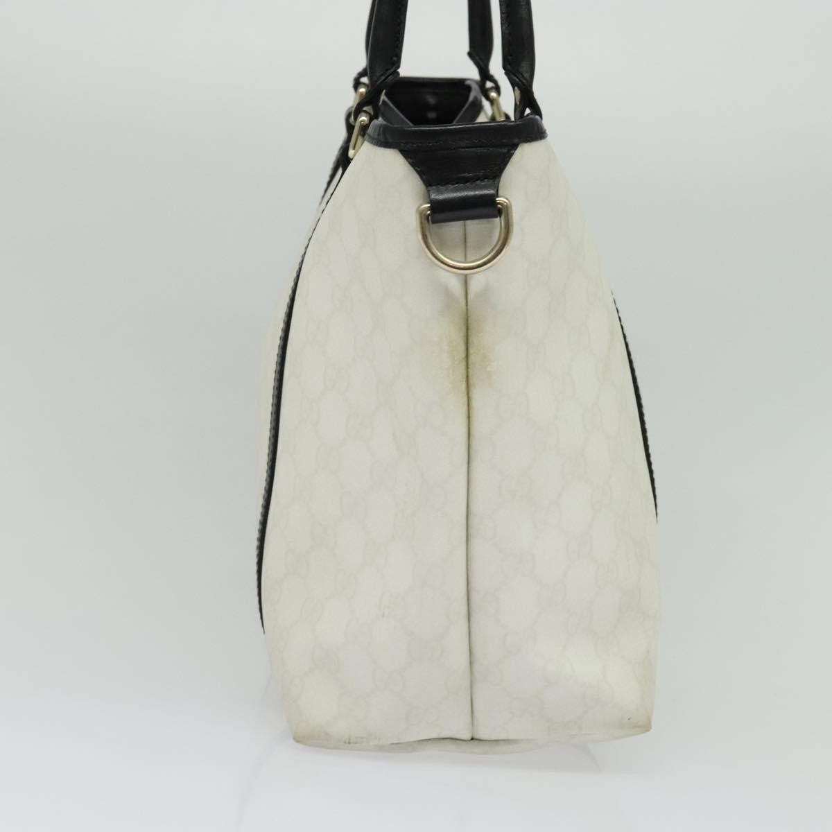 Gucci Joy Tote Gg Coated Canvas With Leather White Canvas Tote Bag Bag