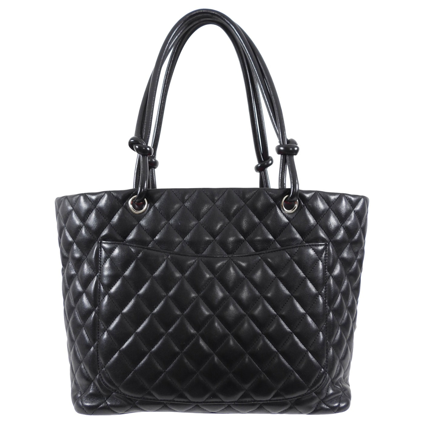 CHANEL Quilted Cambon Black and White CC Tote Bag 34x25x15cm