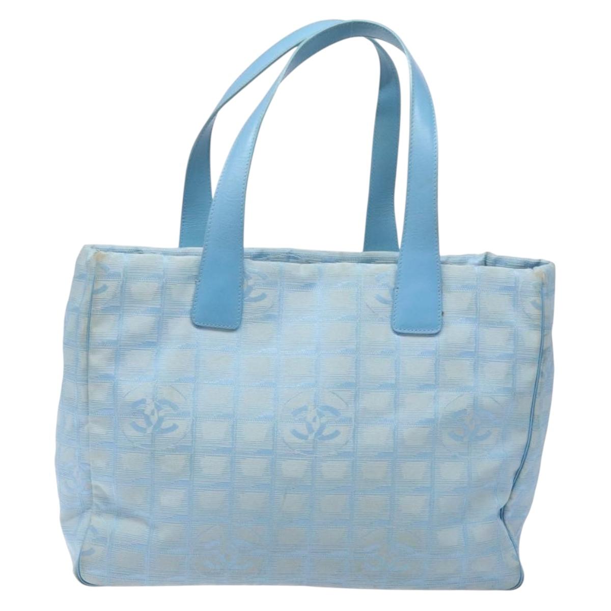 Chanel Travel Line Blue Nylon Tote Bag