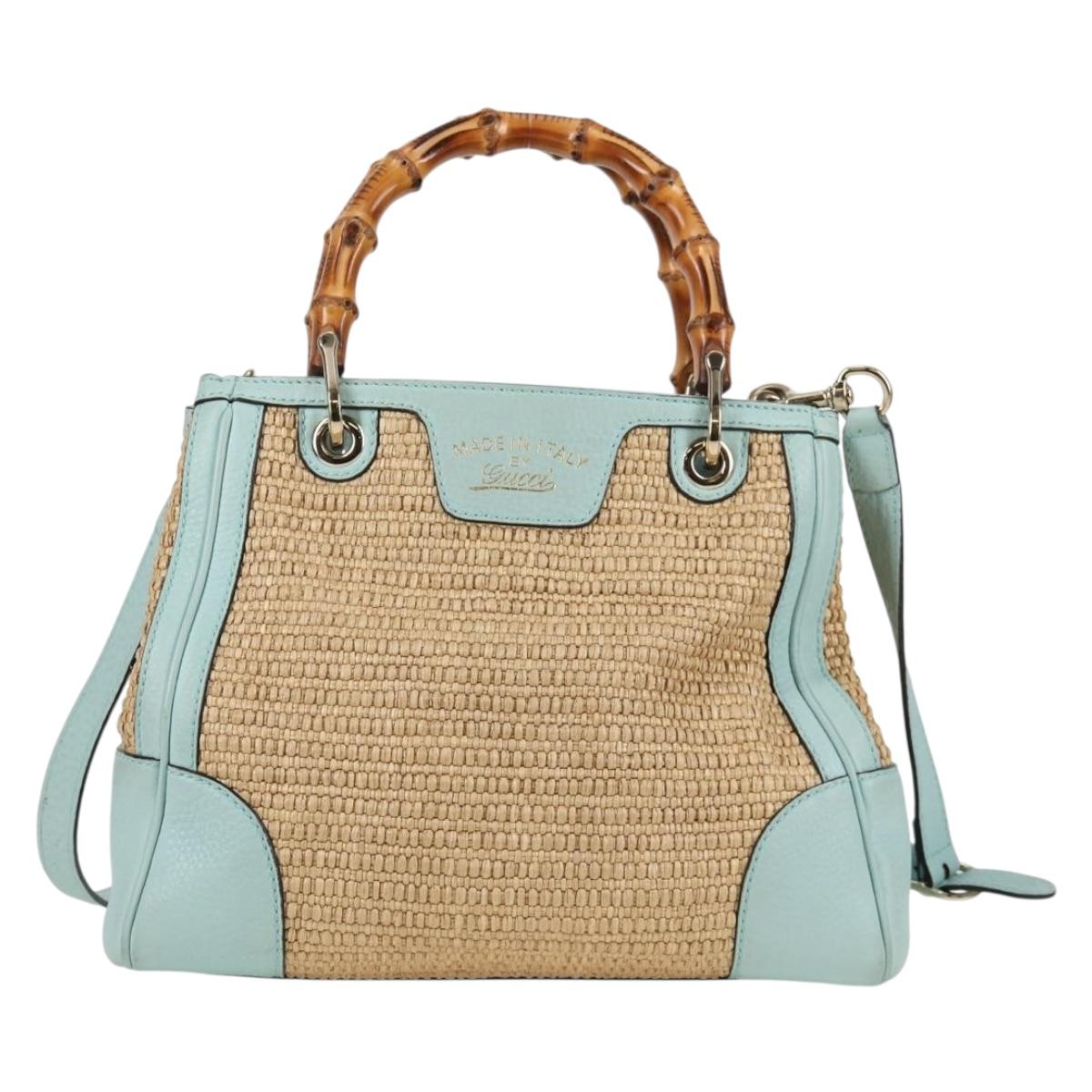 Gucci Bamboo Beige Leather Tote Bag