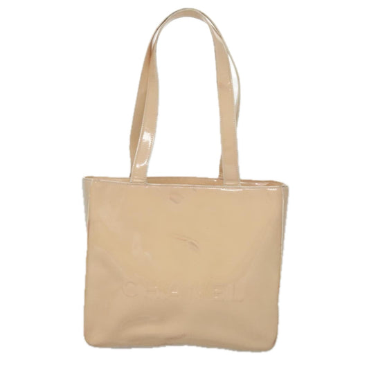 Chanel Pst (Petite Shopping Tote) Beige Patent Leather Tote Bag