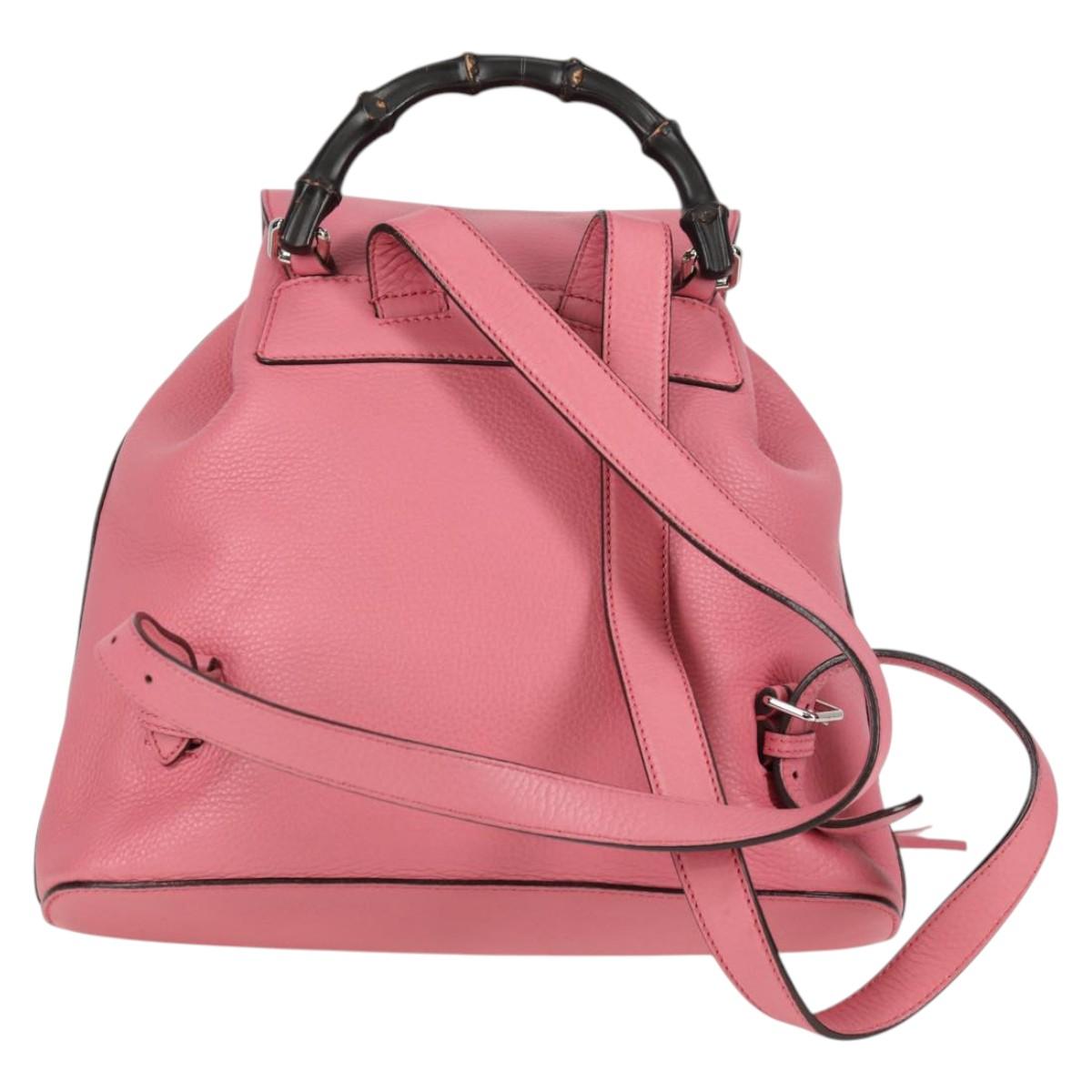 Gucci Bamboo Pink Leather Backpack Bag