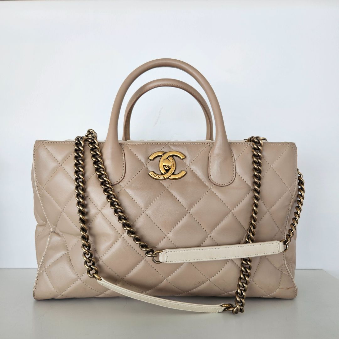 Chanel Lambskin Portobello Tote Beige Bag