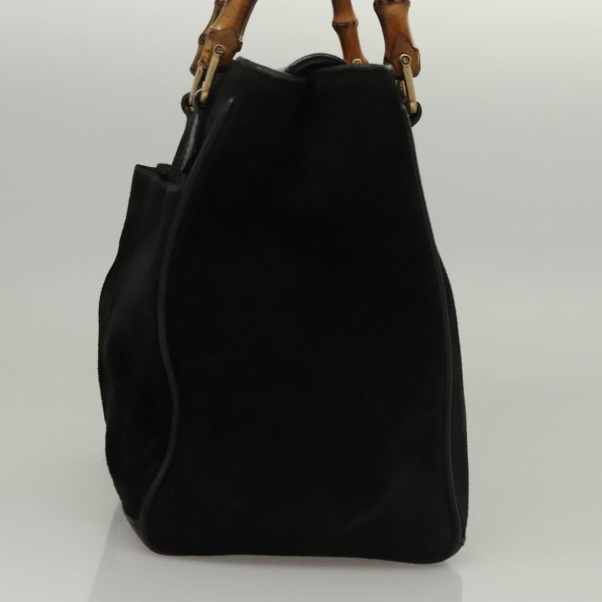 Gucci Bamboo Black Suede Handbag