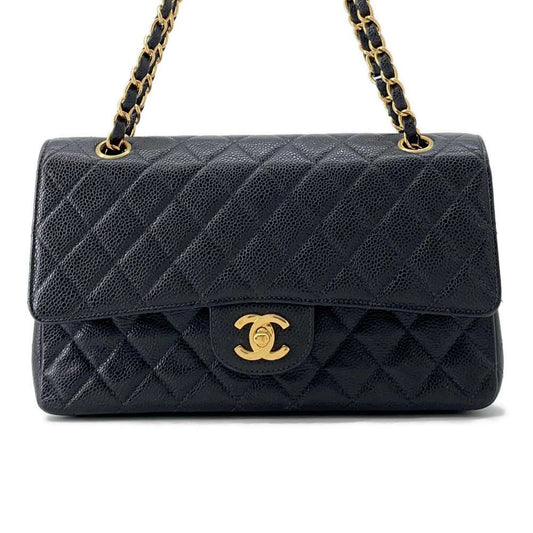CHANEL Matelasse Double Flap ChainShoulder BlackA01112 Caviar Leather
