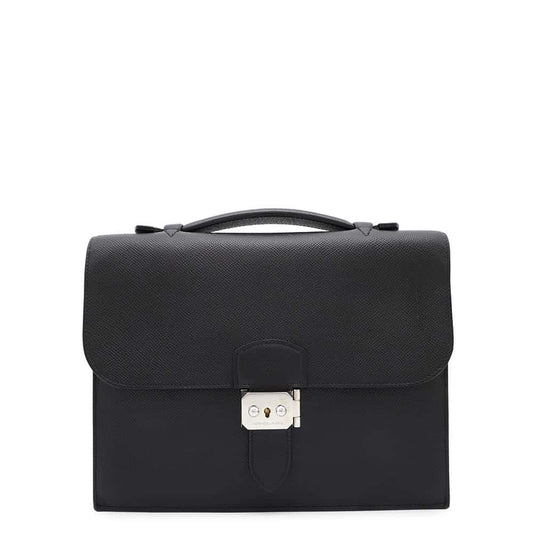 HERMES Sac Depeche Black Epsom Size 27