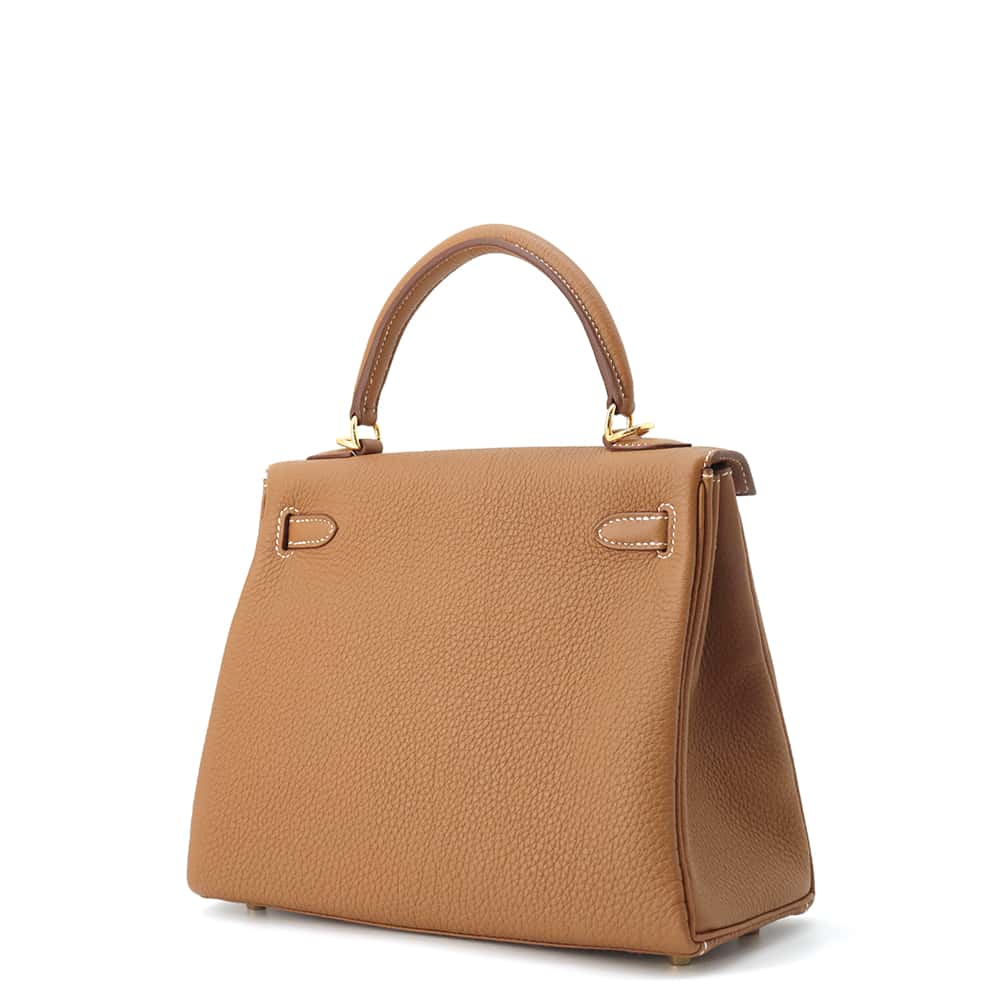 HERMES Kelly Gold Togo Leather Size 25