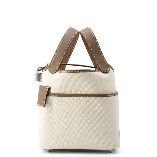 HERMES Picotin Lock Cargo Ecru/Etoupe Towar Goeran Swift Leather Size PM