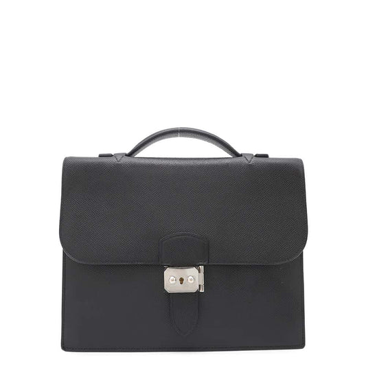 HERMES Sac A Depeches Black Epsom Size 27