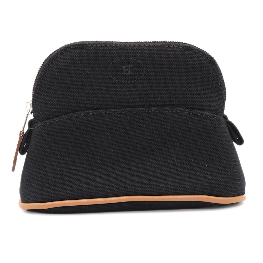HERMES Bolide Pouch Black Cotton Leather Size Mini mini