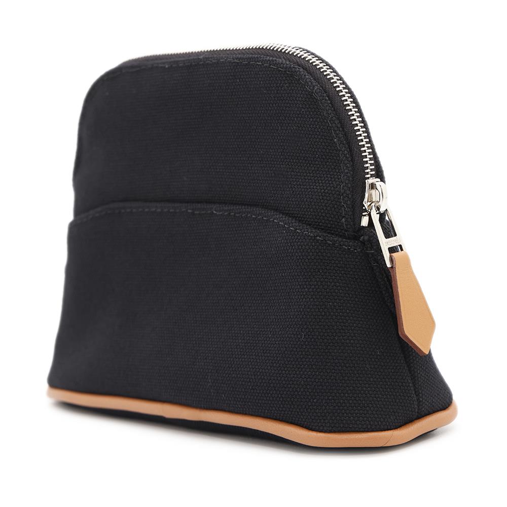 HERMES Bolide Pouch Black Cotton Leather Size Mini mini