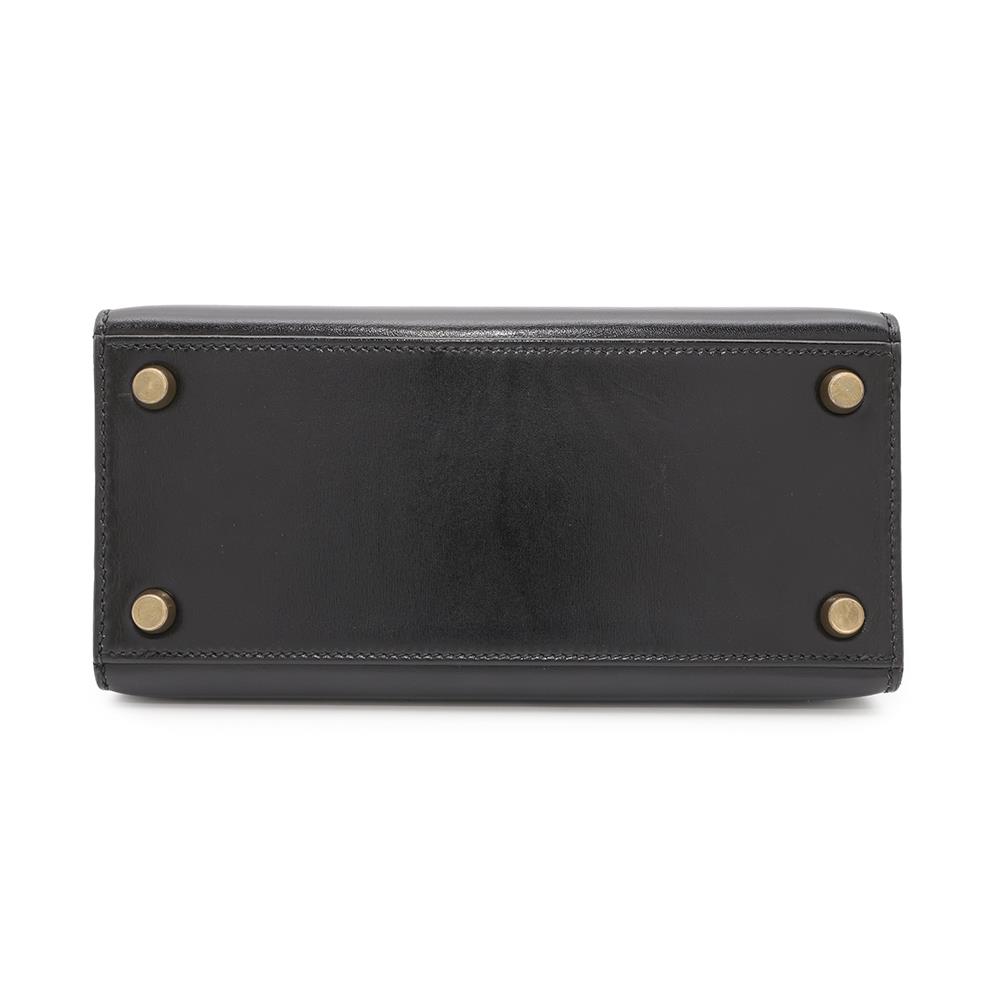 HERMES Mini Kelly Black Box Calf Leather