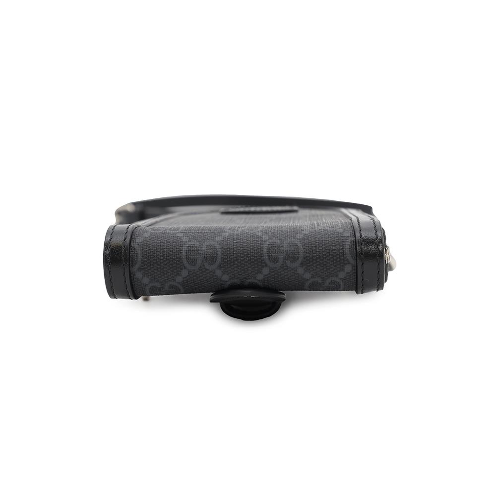 GUCCI GG Supreme Phone Shoulder Pouch Black724357 PVC Leather