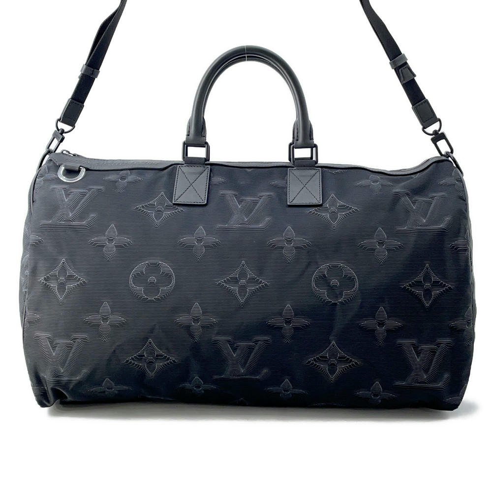 LOUIS VUITTON Keepall Bandouliere - Reversible Noir/GreenM45602 3DMonogram Nylon Size 50