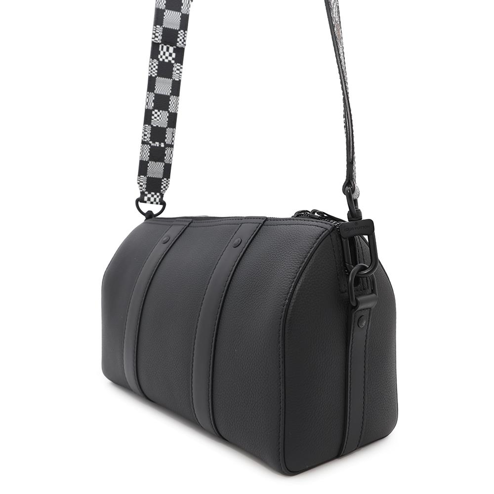 LOUIS VUITTON City・Keepall NoirM57417 Grain Leather Damier - Distorted