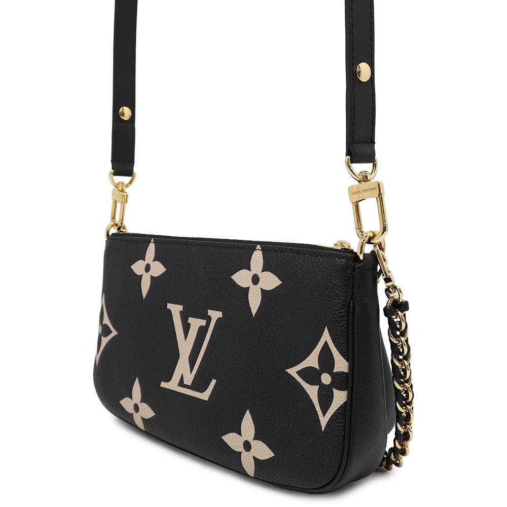 LOUIS VUITTON Multi Pochette Accessoires Black/CreamM45777 Monogram Empreinte Leather