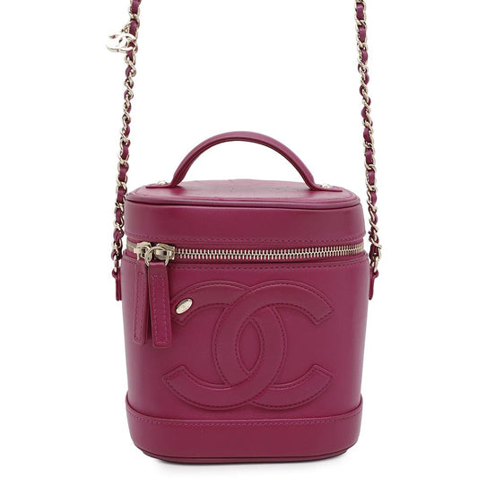 CHANEL CC Logo Vanity ChainShoulder Bag PurpleAS0323 Lambskin