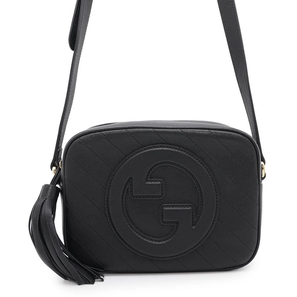 GUCCI Blondie Shoulder Bag Black742360 Leather Size Small