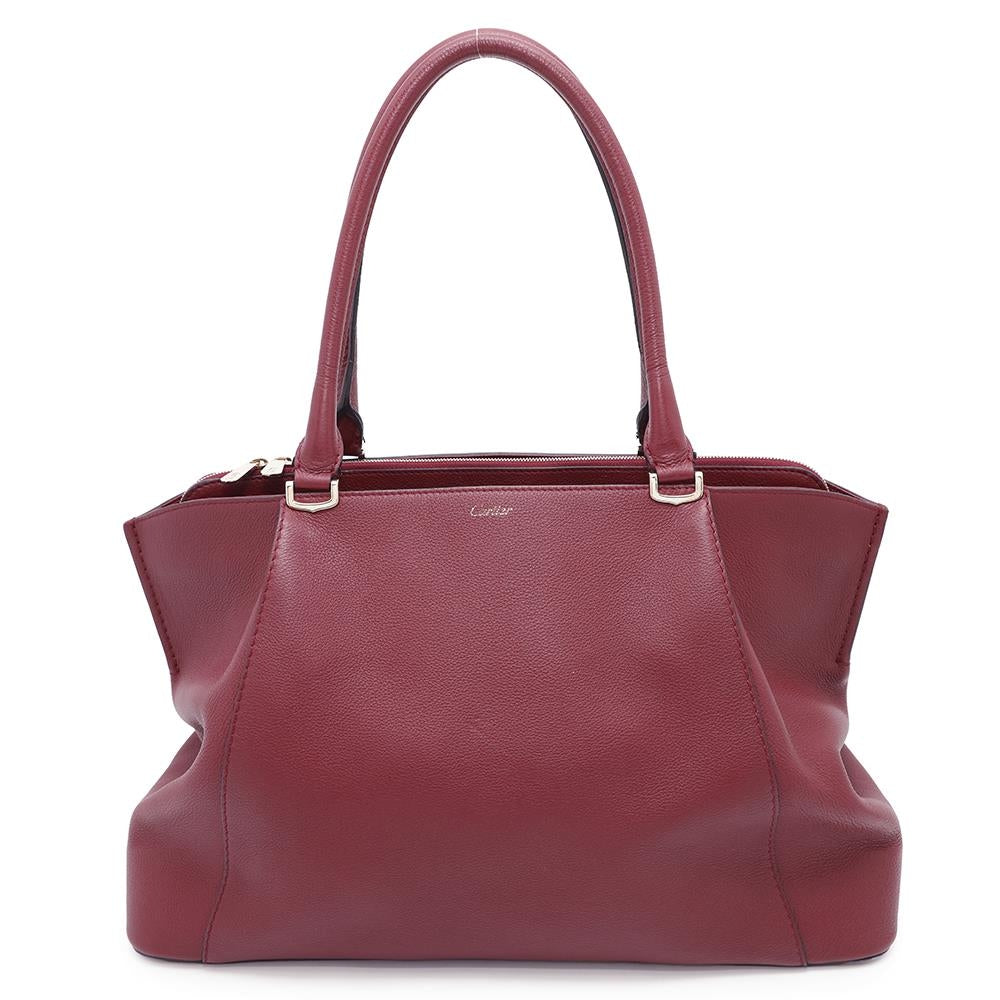 CARTIER C de Cartier Tote RedL1001828 Leather Size MM
