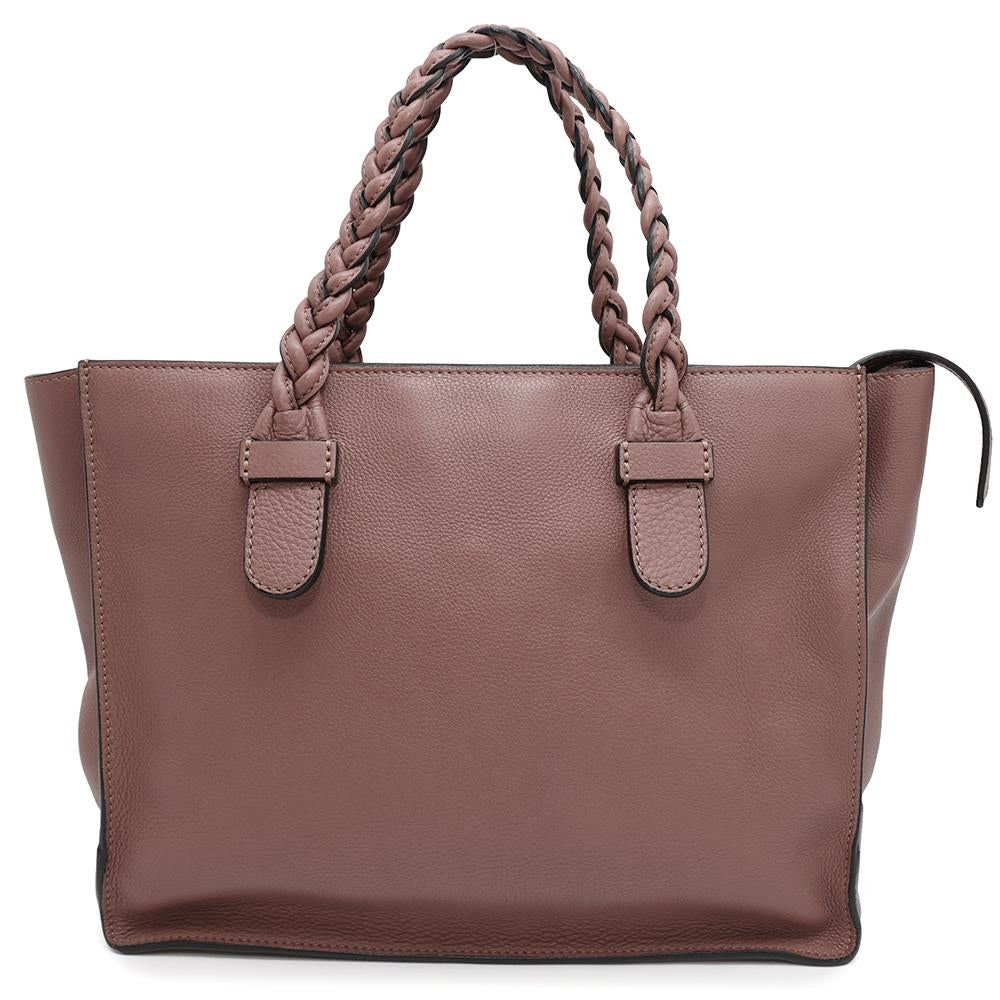 Valentino Garavani Braided handle tote PinkBrown Leather