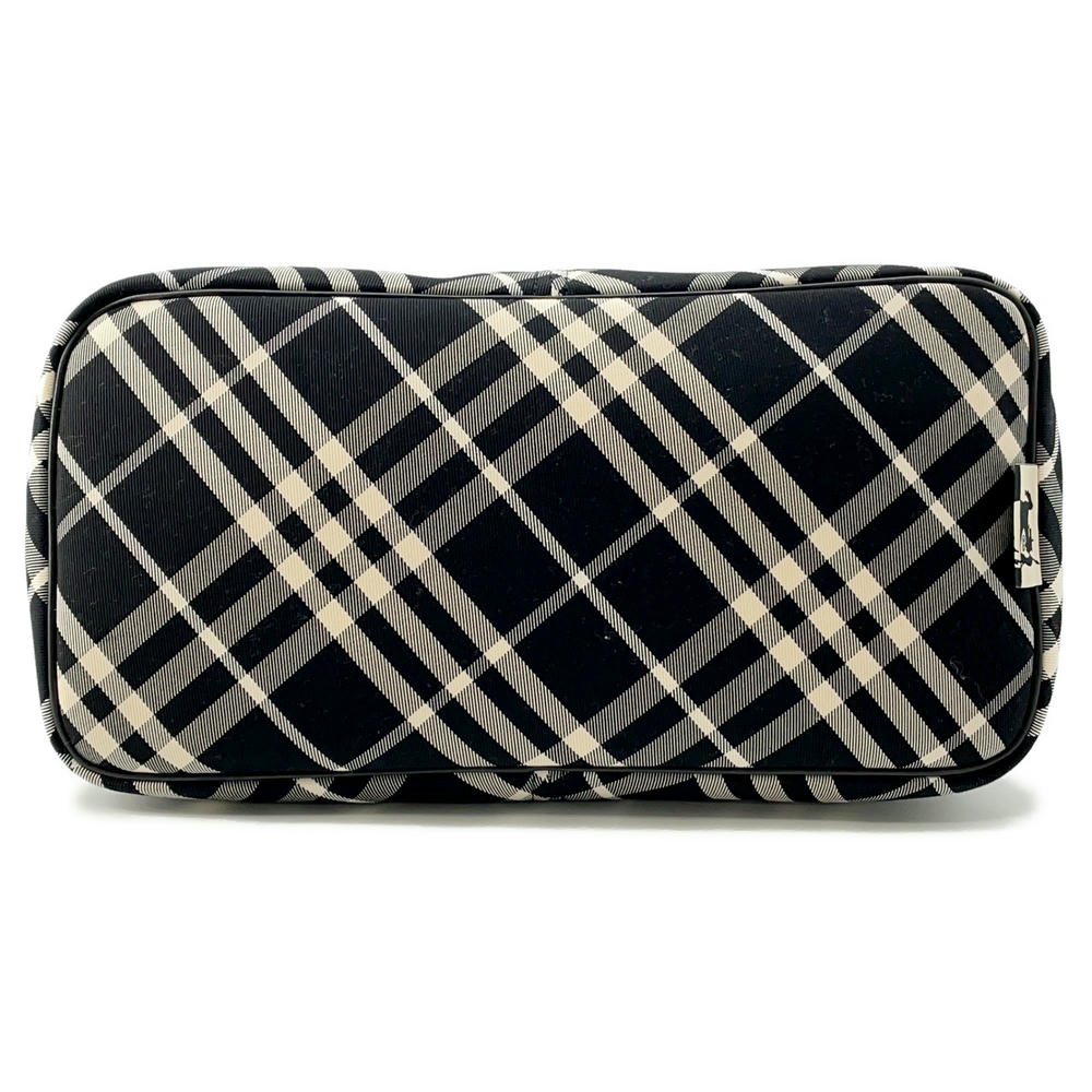 BURBERRY Check One Handle Tote Bag Black/Calico80944761 Canvas Size Large