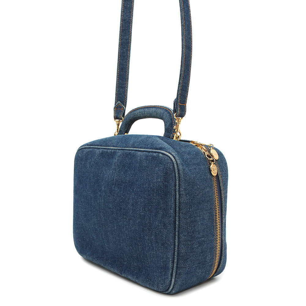 CHANEL Vanity Bag 2wayBag Blue Denim