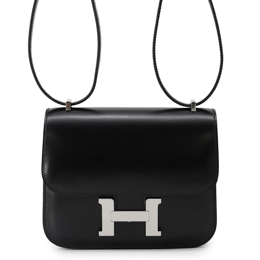 HERMES Constance3 Miroir Mi Black Box Calf Leather Size Mini