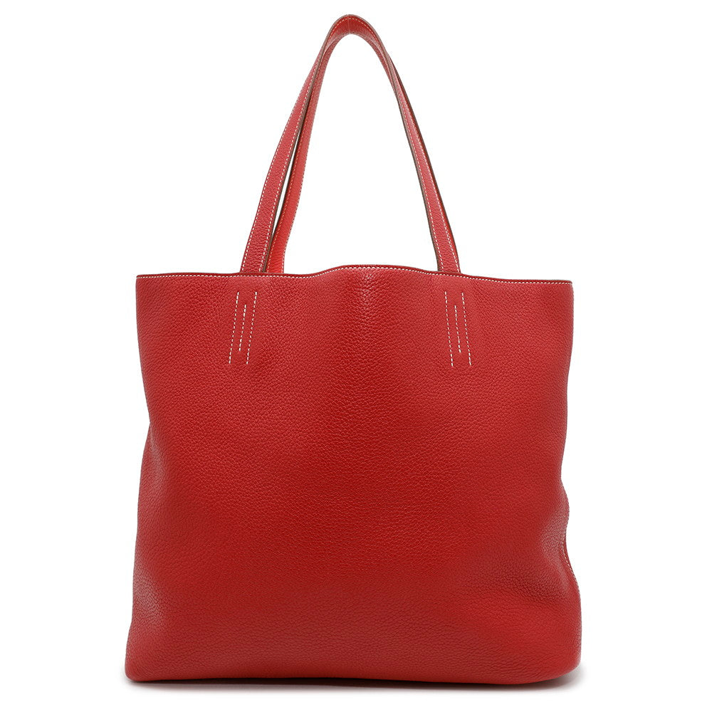 HERMES Double sense Rouge Casaque/Bougainvillier Taurillon Clemence Size 45