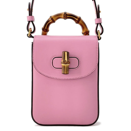 GUCCI Bamboo3WAYShoulder Bag Pink702106 Leather Bamboo