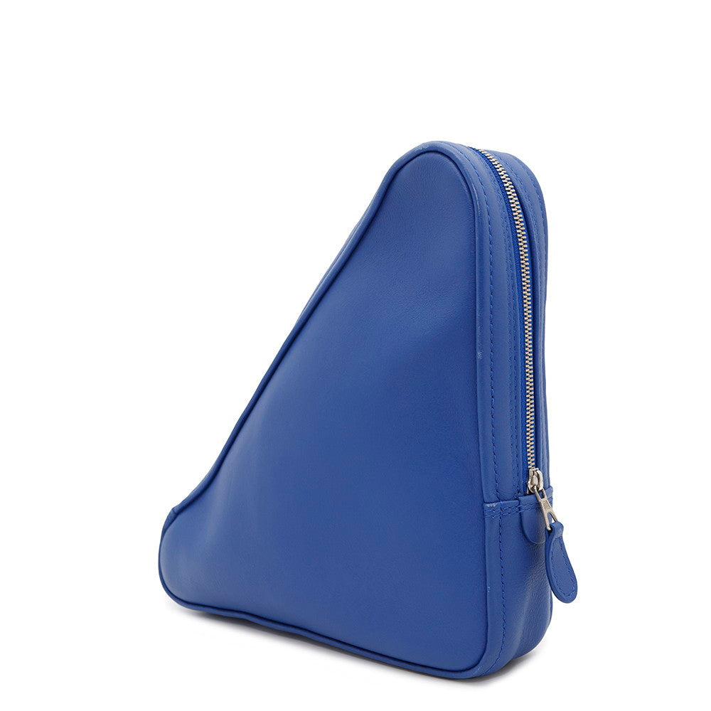 BALENCIAGA Triangle Clutch Bag Blue476976 Leather