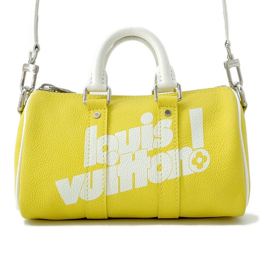 LOUIS VUITTON Keepall Yellow/WhiteM80842 Taurillon Leather Size XS