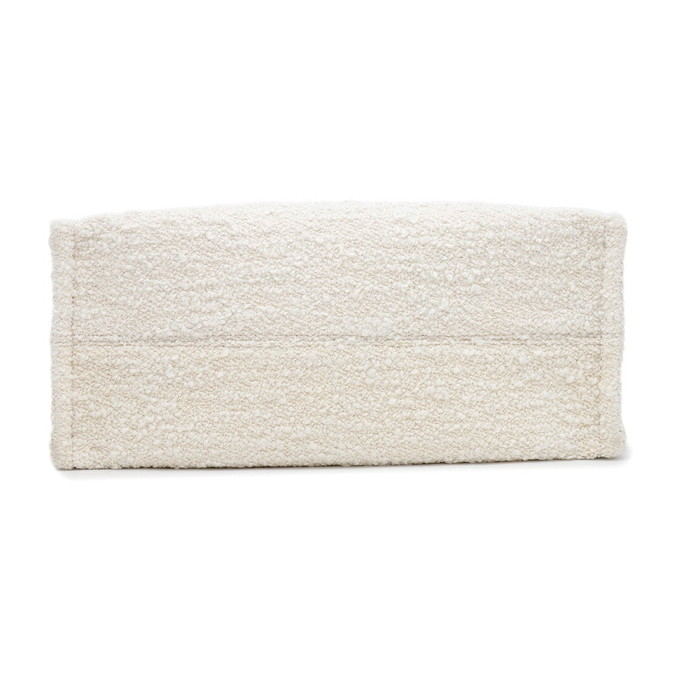 CELINE Triomphe Large Cabas Thais Tote Bag White/Green Canvas Leather Size Large