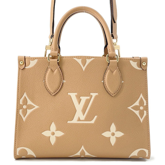 LOUIS VUITTON Onthego Arizona/ClaimM12513 Bicolor Monogram Empreinte Leather Size PM