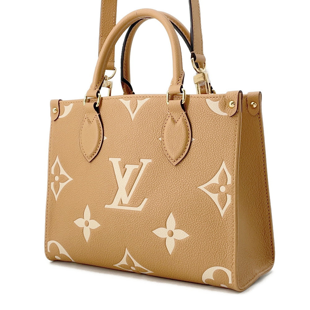 LOUIS VUITTON Onthego Arizona/ClaimM12513 Bicolor Monogram Empreinte Leather Size PM